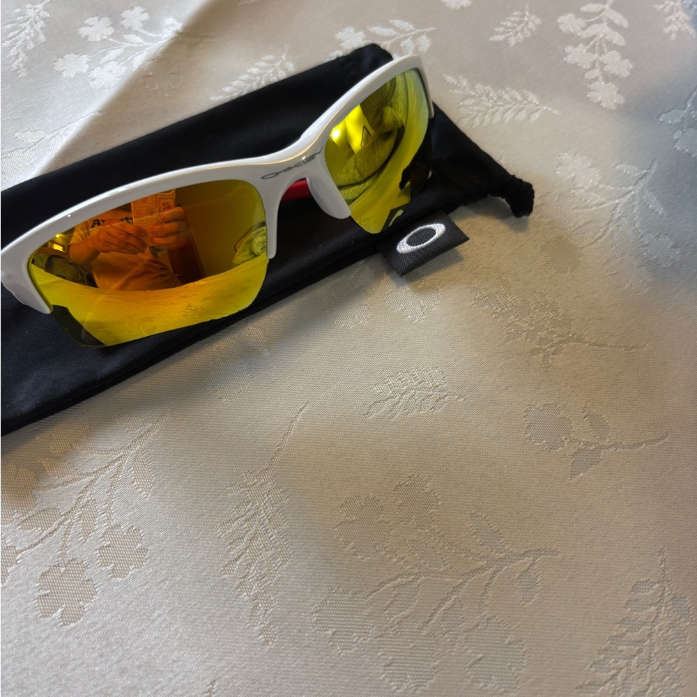 KIDS Oakley White Frame Yellow Lens Sport Sunglasses